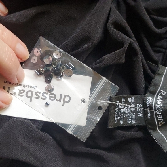 R&M Richards w Beaded Waist Sz 22W Sleeveless Long Maxi Event Gown - Picture 8 of 13